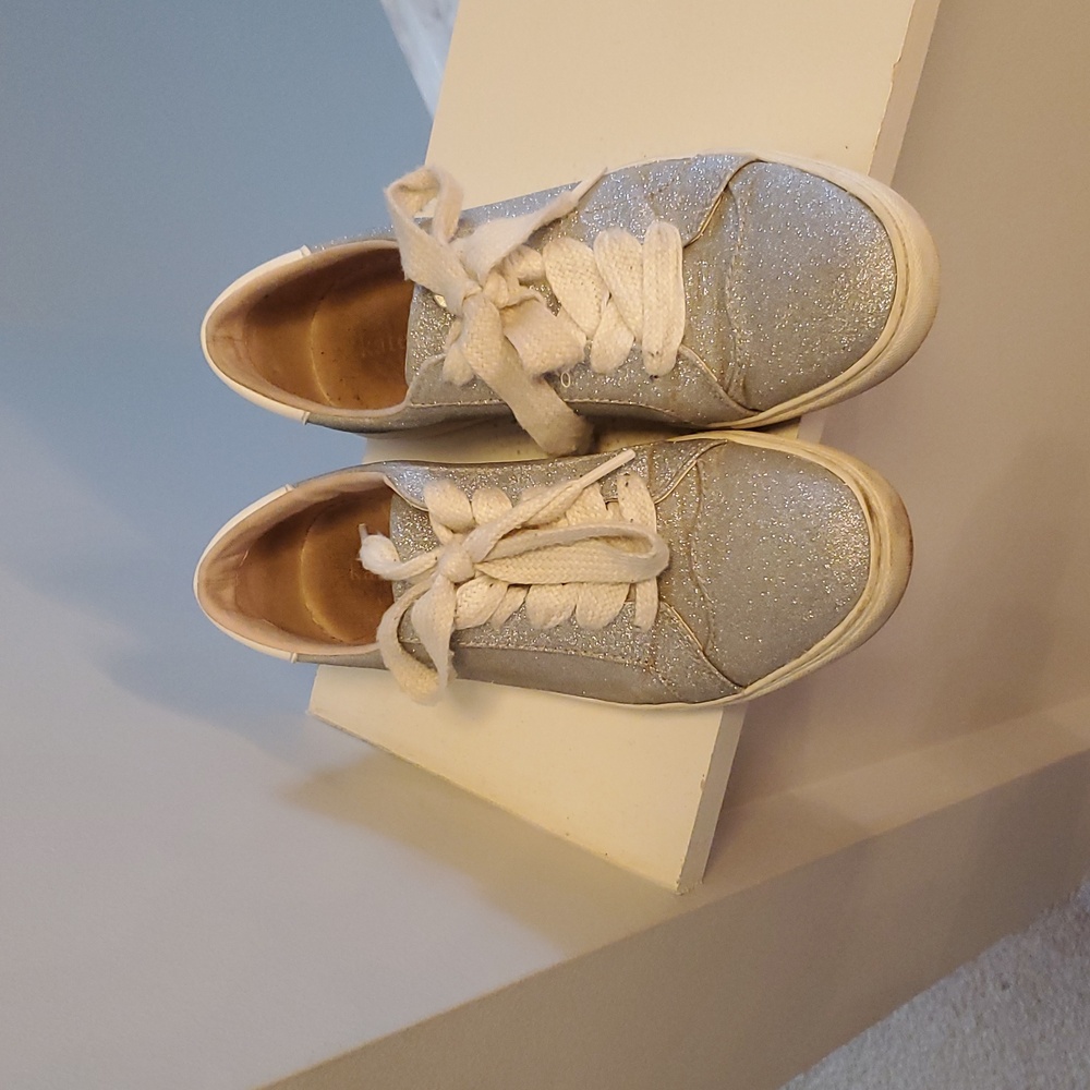 Kate Spade Silver Glitter Sneakers